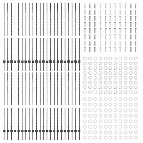 SREBRNE SŁUPKI OGRODZENIOWE 44 PCS SZARY STANDARDOWE