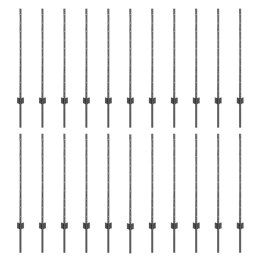 SREBRNE SŁUPKI OGRODZENIOWE 44 PCS SZARY WYSOKOŚĆ 1M. METAL