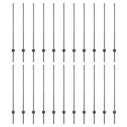 SREBRNE SŁUPKI OGRODZENIOWE 44 PCS SZARY WYSOKOŚĆ 150CM. METAL