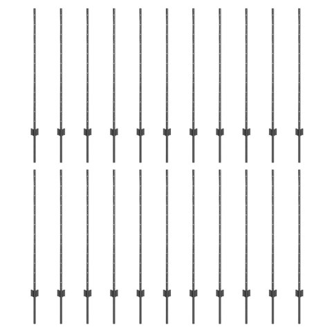 SREBRNE SŁUPKI OGRODZENIOWE 44 PCS SZARY WYSOKOŚĆ 150CM. METAL