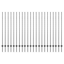 SREBRNE SŁUPKI OGRODZENIOWE 44 PCS SZARY DUŻY STAL