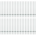 SREBRNE SŁUPKI OGRODZENIOWE 44 PCS ZIELONY 100X 1.4M METAL