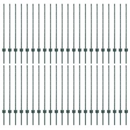 SREBRNE SŁUPKI OGRODZENIOWE 44 PCS ZIELONY 100X 1M
