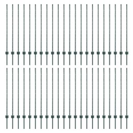 SREBRNE SŁUPKI OGRODZENIOWE 44 PCS ZIELONY