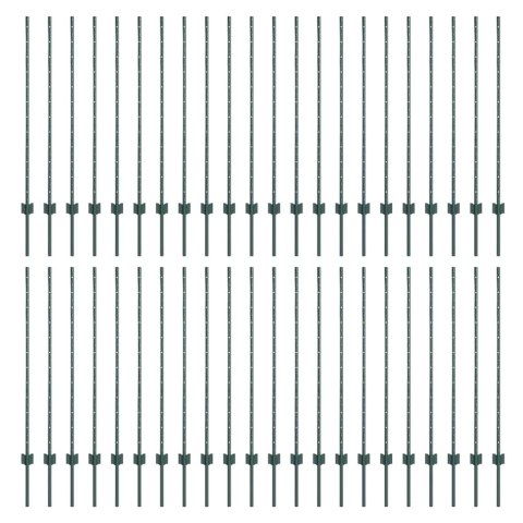 SREBRNE SŁUPKI OGRODZENIOWE 44 PCS ZIELONY