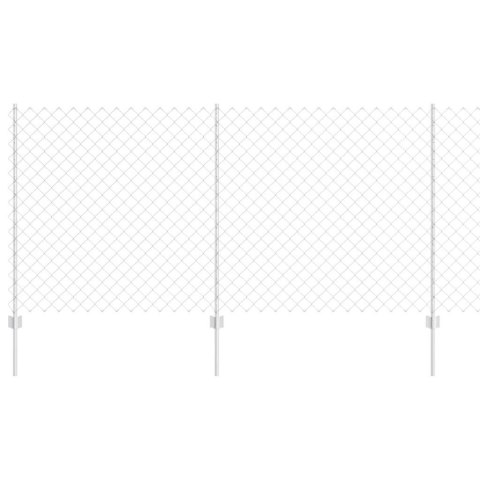 OGRODZENIE Z SIATKI Z 44 SŁUPKAMI SREBRNE 1.2MX 25M STAL