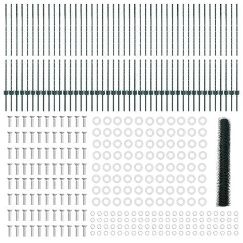 SŁUPKI OGRODZENIA 11 SZT. U-CHANNEL ZIELONY 120CM STAL
