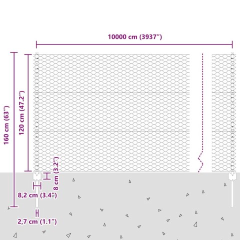 SŁUPKI OGRODZENIA 11 SZT. U-CHANNEL ZIELONY 120CM STAL