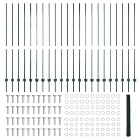 SŁUPKI OGRODZENIOWE 11 SZT. U-CHANNEL ZIELONY 150CM STAL
