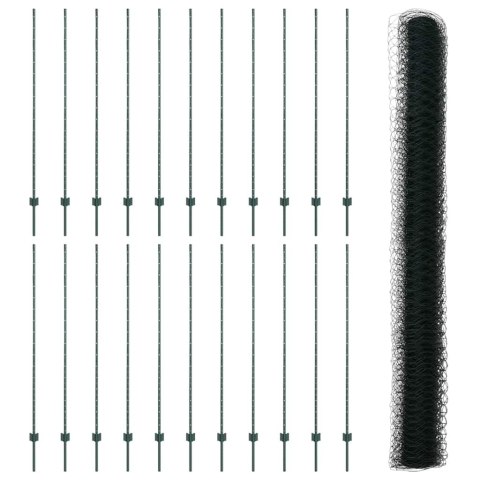 SŁUPKI OGRODZENIOWE 11 SZT. U-CHANNEL ZIELONY 150CM STAL