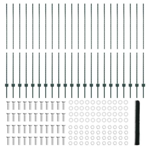 SŁUPKI OGRODZENIOWE 11 SZT. U-CHANNEL ZIELONY 150CM STAL