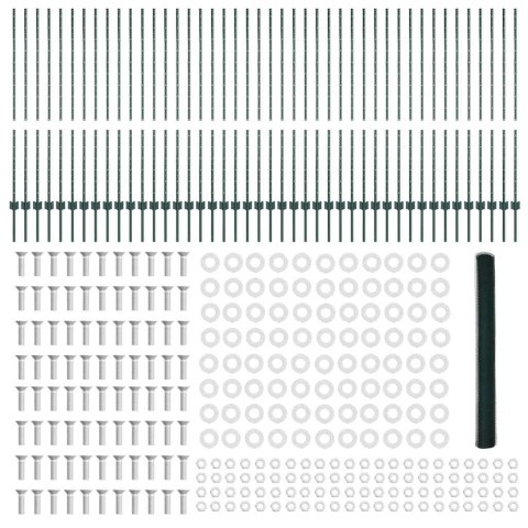 SŁUPKI OGRODZENIOWE 11 SZTUK U-CHANNEL ZIELONE 140CM STAL