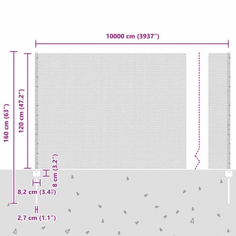 SŁUPKI OGRODZENIOWE 11 SZTUK U-CHANNEL ZIELONY 120CM STAL