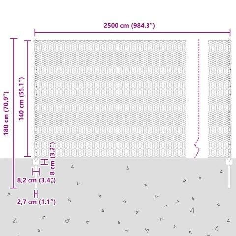 SŁUPKI OGRODZENIOWE 11 SZT U-CHANNEL ZIELONY 140CM STAL