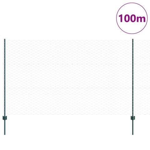 VidaXL Słupy ogrodzeniowe 11 szt. U-Channel Zielony 140 cm Stal