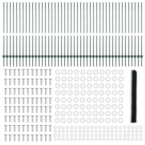 VidaXL Słupy ogrodzeniowe 11 szt. U-Channel Zielony 140 cm Stal
