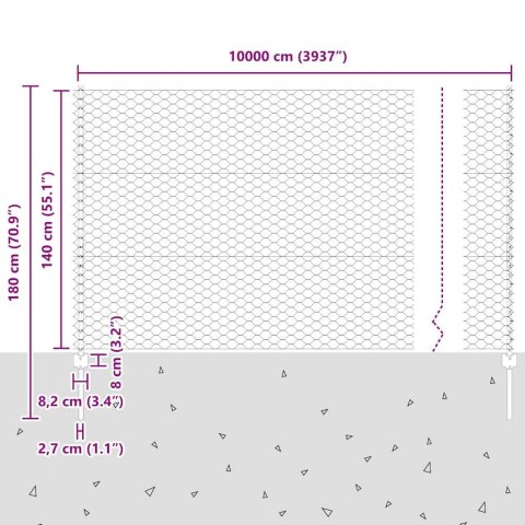 VidaXL Słupy ogrodzeniowe 11 szt. U-Channel Zielony 140 cm Stal