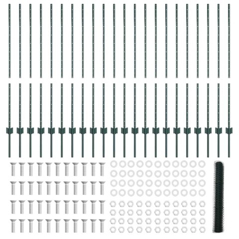 SŁUPY OGRODZENIOWE 11 SZTUK U-CHANNEL ZIELONY 120CM STAL