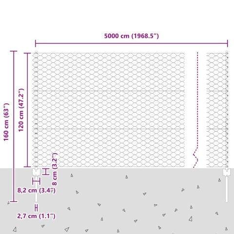 SŁUPY OGRODZENIOWE 11 SZTUK U-CHANNEL ZIELONY 120CM STAL