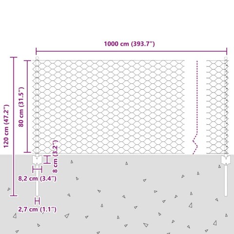 SŁUPKI OGRODZENIOWE 5 SZT. U-CHANNEL SZARE 80CM STAL