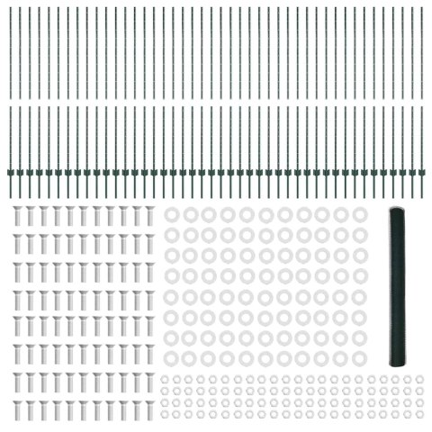 SŁUPKI OGRODZENIOWE 11 SZTUK U-CHANNEL ZIELONY 160CM STAL