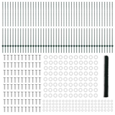 SŁUPKI OGRODZENIOWE 11 SZTUK U-CHANNEL ZIELONY 160CM STAL