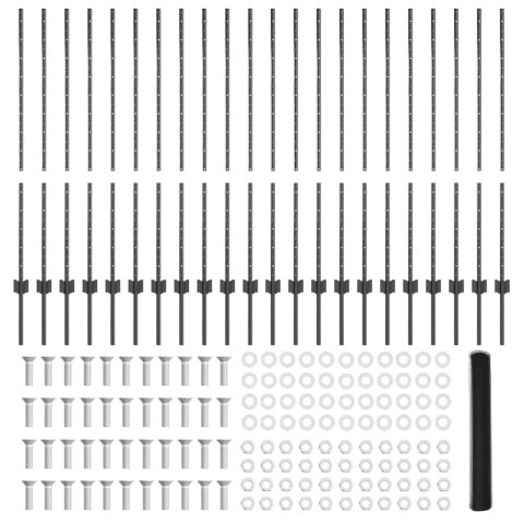 SŁUPKI OGRODZENIOWE 22 SZT. U-CHANNEL SZARE 120CM STALOWE