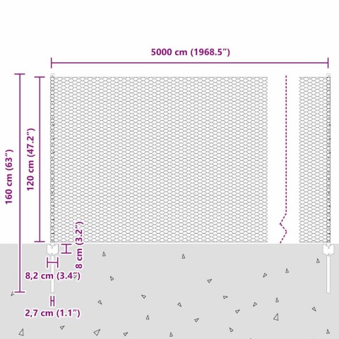 SŁUPKI OGRODZENIOWE 22 SZT. U-CHANNEL SZARE 120CM STALOWE