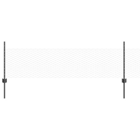 SŁUPKI OGRODZENIOWE 5 SZT. U-CHANNEL SZARY 60CM STAL