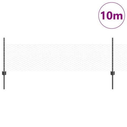 SŁUPKI OGRODZENIOWE 5 SZT. U-CHANNEL SZARY 60CM STAL