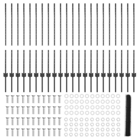 SŁUPKI OGRODZENIOWE 22 SZT. U-CHANNEL SZARY 100CM STAL