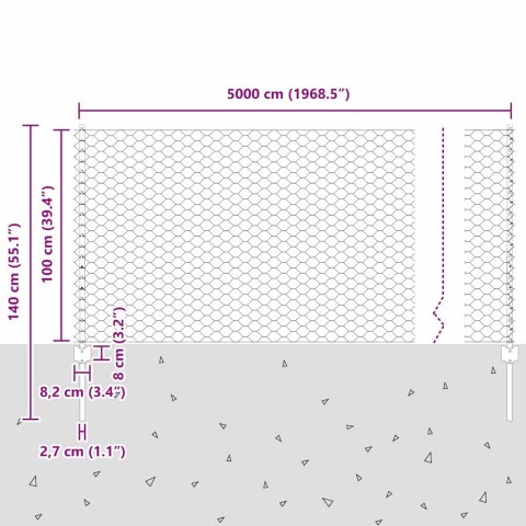 SŁUPKI OGRODZENIOWE 22 SZT. U-CHANNEL SZARY 100CM STAL