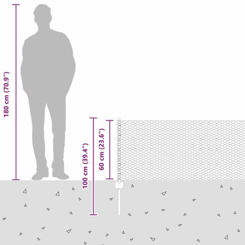 VidaXL Słupki ogrodzeniowe 11 szt. U-Channel Szary 60 cm Stal