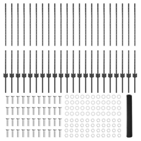 SŁUPKI OGRODZENIOWE 22 SZT U-CHANNEL SZARY 100CM STAL