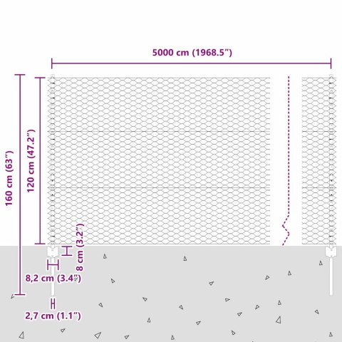 SŁUPKI OGRODZENIOWE 22 SZT. U-CHANNEL SZARY 120CM STAL