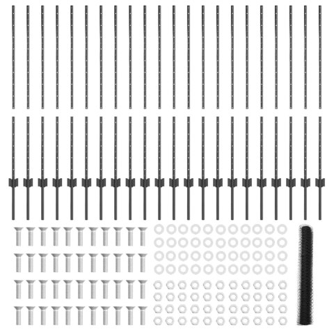 SŁUPKI OGRODZENIOWE 22 SZT. U-CHANNEL SZARY 120CM STAL