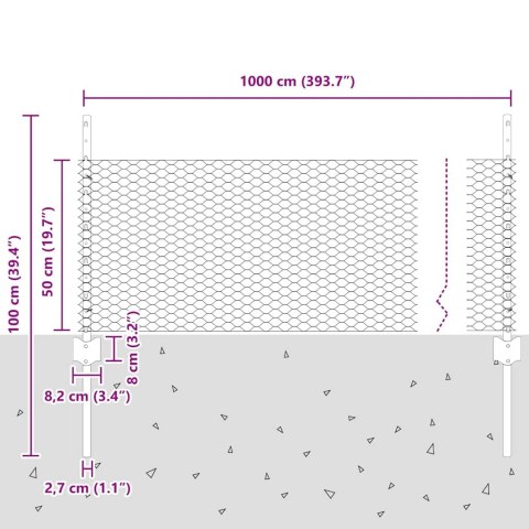 SŁUPKI OGRODZENIOWE 5 SZT. U-CHANNEL SZARE 60CM STAL