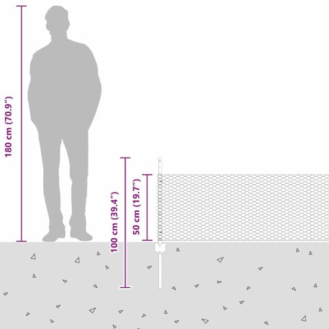 SŁUPKI OGRODZENIOWE 5 SZT. U-CHANNEL SZARE 60CM STAL
