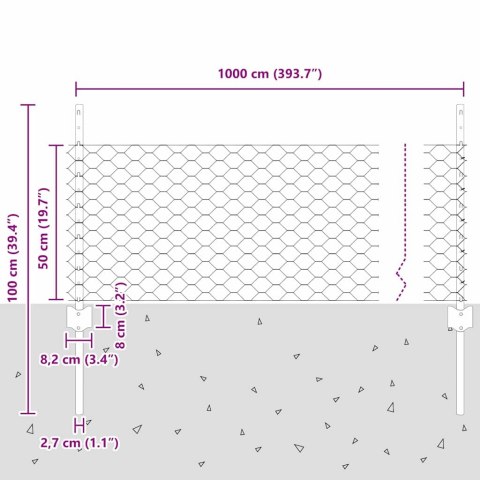 SŁUPKI OGRODZENIOWE 5 SZT. U-CHANNEL SZARY 60CM STAL