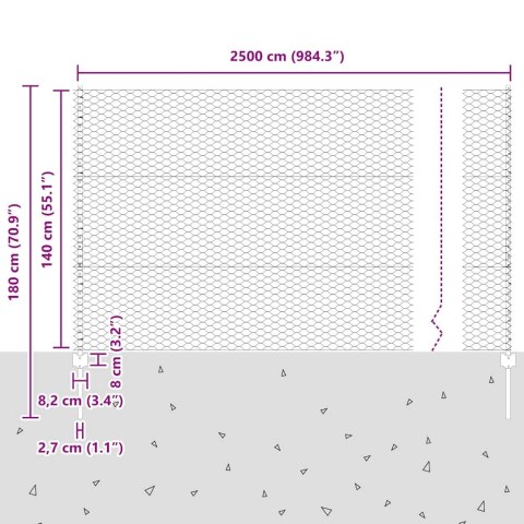 SŁUPY OGRODZENIOWE 22 SZT. U-CHANNEL SZARY 140CM STAL