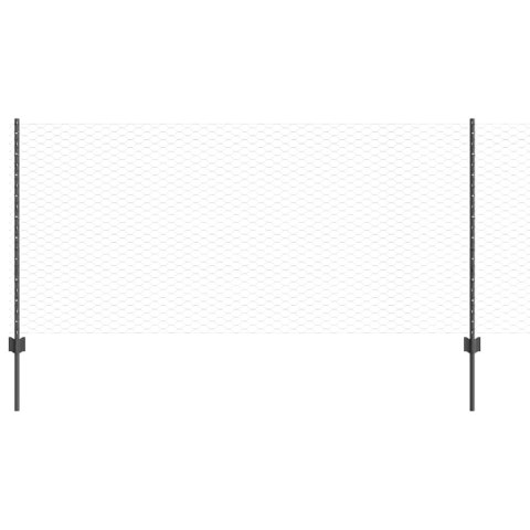 SZEŚCIOKĄTNE OGRODZENIE Z 22 SŁUPAMI SZARY 1X25M STAL