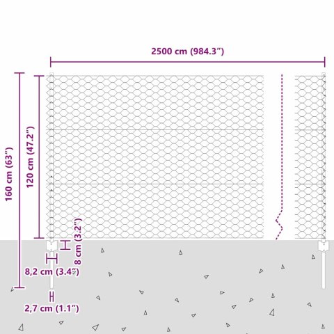 ZESTAW OGRODZENIA W OGRODZIE ZESTAW 2 SZARY METAL DUŻE