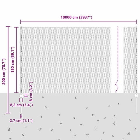22 SZTUKI SŁUPKÓW OGRODZENIOWYCH U-CHANNEL SZARY 150CM STAL