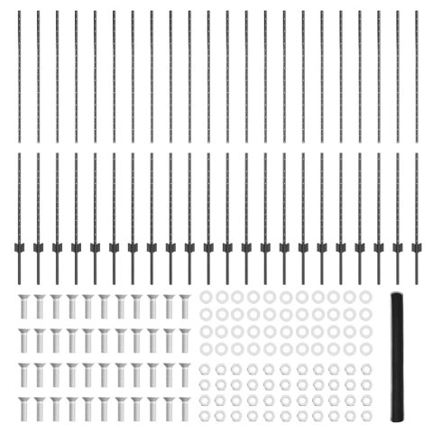 SŁUPKI OGRODZENIOWE 22 SZT. U-CHANNEL SZARY 150CM STAL