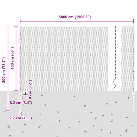 SŁUPKI OGRODZENIOWE 22 SZT. U-CHANNEL SZARY 160CM STAL