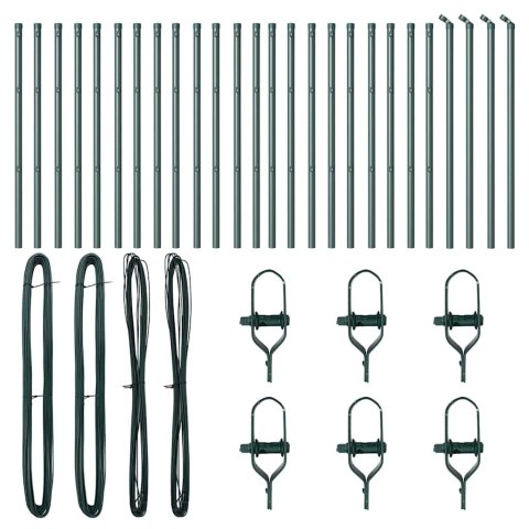 SŁUPKI OGRODZENIOWE 26 SZTUK ZIELONE Ø32MM 100CM STAL GALWANIZOWANA