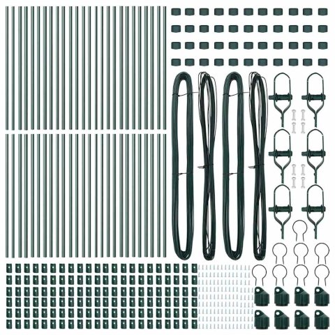 SŁUPKI OGRODZENIOWE 52 SZT. ZIELONY Ø32MM 100CM STAL OCYNKOWANA