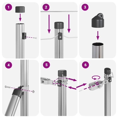 POSTY OGRODZENIOWE 52 SZT. Ø32MM 100CM STAL OCYNKOWANA