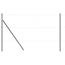 SŁUPKI OGRODZENIOWE 52 SZTUKI SZARE Ø32MM 170CM STAL OCYNKOWANA