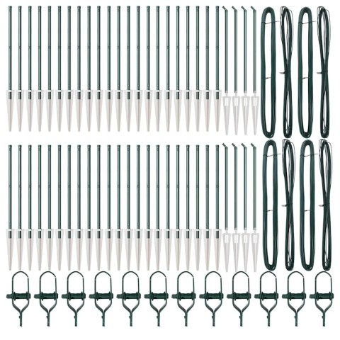 SŁUPKI OGRODZENIOWE Z GWOŹDZIEM 52 SZT. Ø32MM 80CM STAL OCYNKOWANA